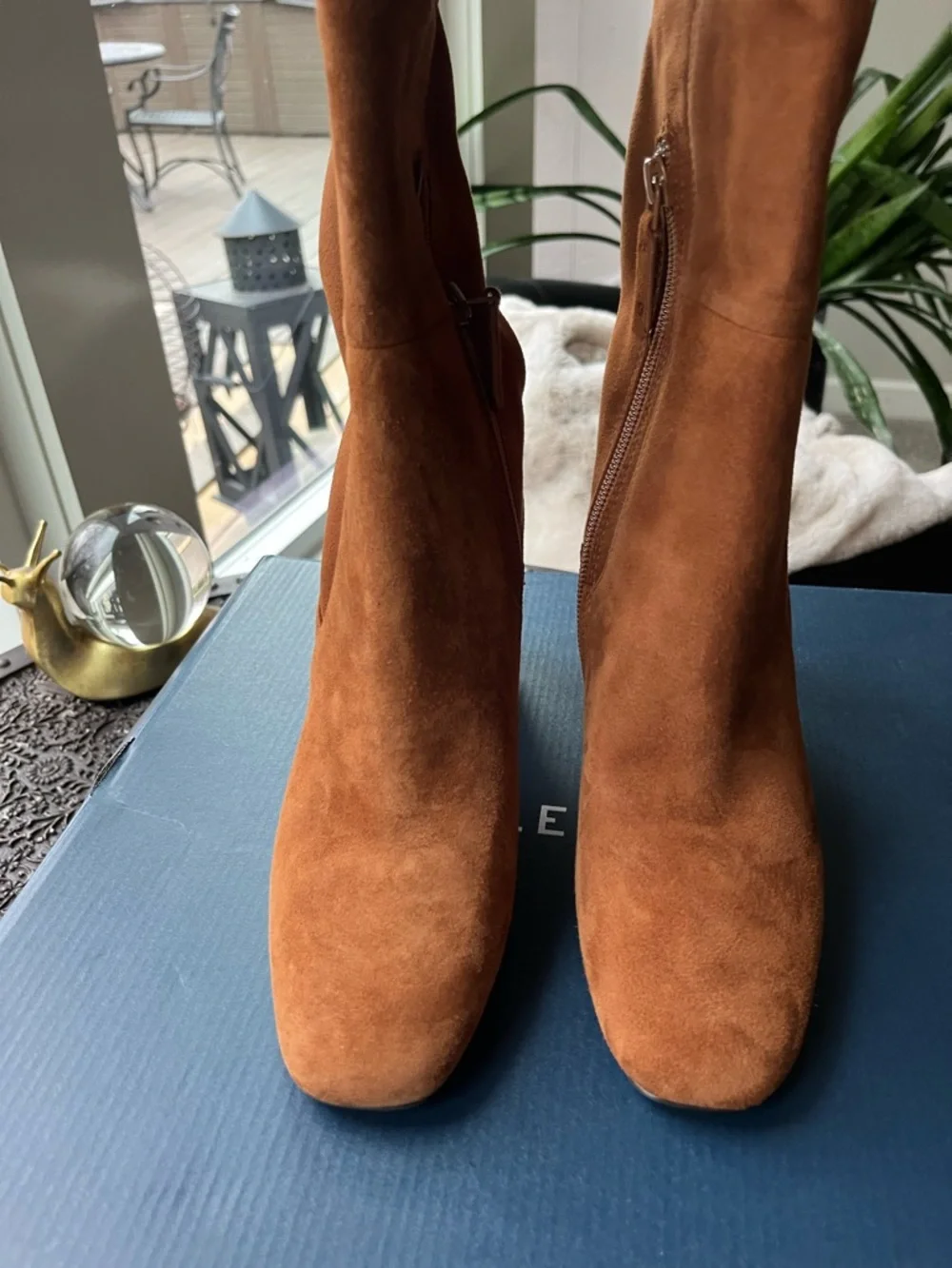 COLE HAAN GEORGETTE OVER THE KNEE BOOTS IN TOBACCO SUEDE 5 - Picture 6 of 11